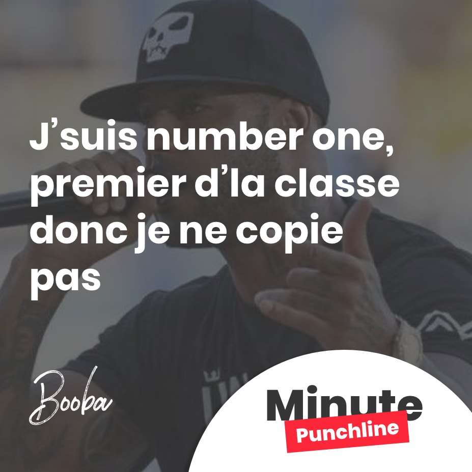 J’suis number one, premier d’la classe donc je ne copie pas