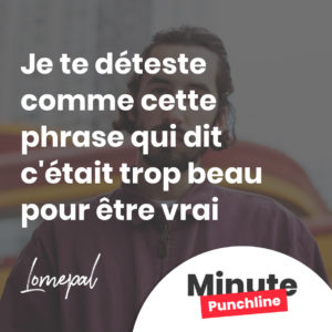 je te déteste comme cette phrase qui dit c'était trop beau pour être vrai