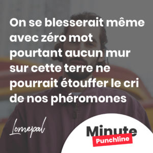 On se blesserait même avec zéro mot pourtant aucun mur sur cette terre ne pourrait étouffer le cri de nos phéromones