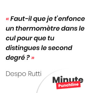 Faut-il que je t’enfonce un thermomètre dans le cul pour que tu distingues le second degré ?