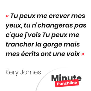 Tu peux me crever mes yeux, tu n’changeras pas c’que j’vois Tu peux me trancher la gorge mais mes écrits ont une voix