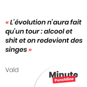 L’évolution n’aura fait qu’un tour : alcool et shit et on redevient des singes