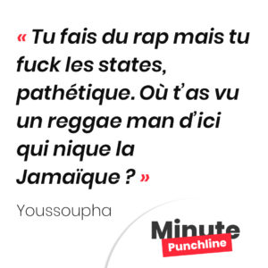 Tu fais du rap mais tu fuck les states, pathétique. Où t’as vu un reggae man d’ici qui nique la Jamaïque ?