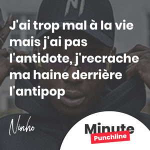 J'ai trop mal à la vie mais j'ai pas l'antidote, j'recrache ma haine derrière l'antipop