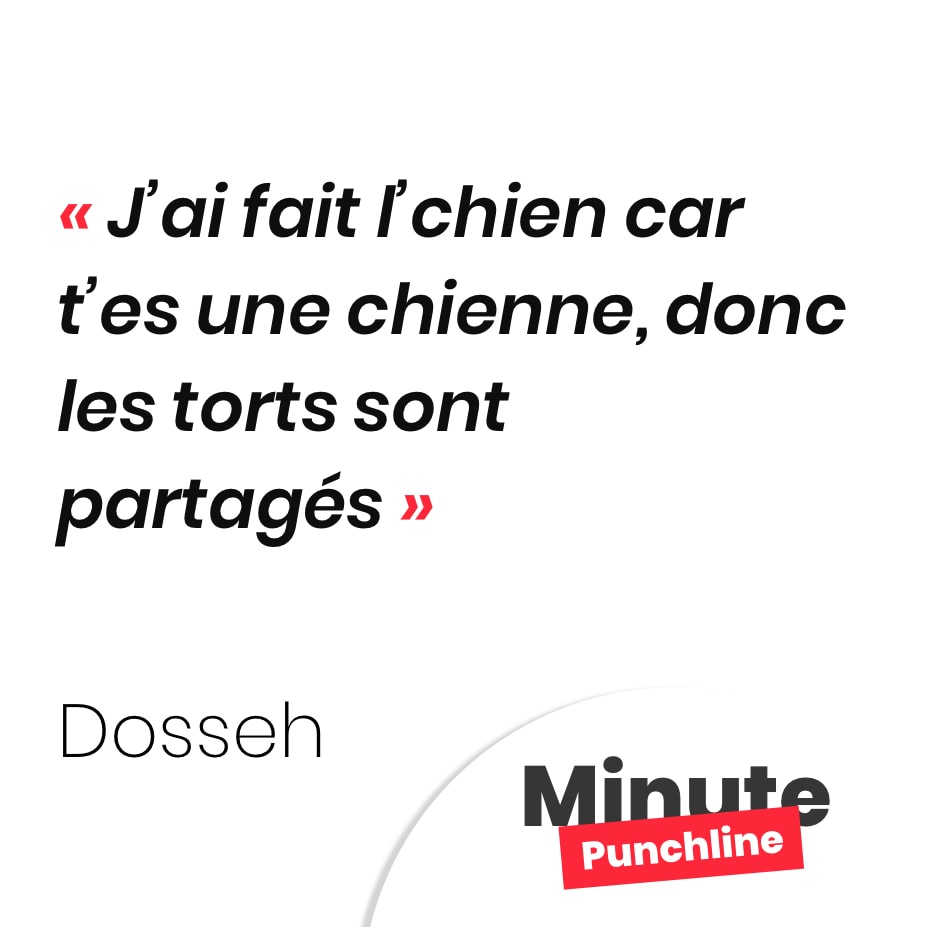 J’ai fait l’chien car t’es une chienne, donc les torts sont partagés