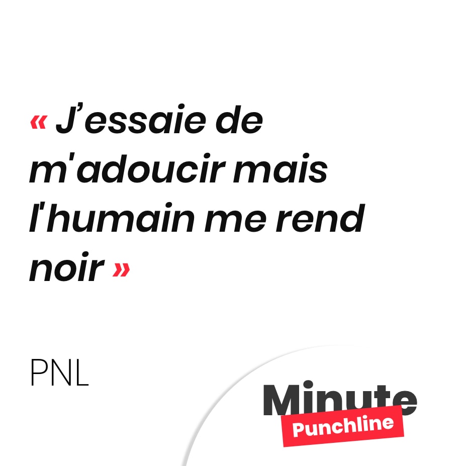 Punchline PNL - j'essaie de m'adoucir mais l'humain me rend noir