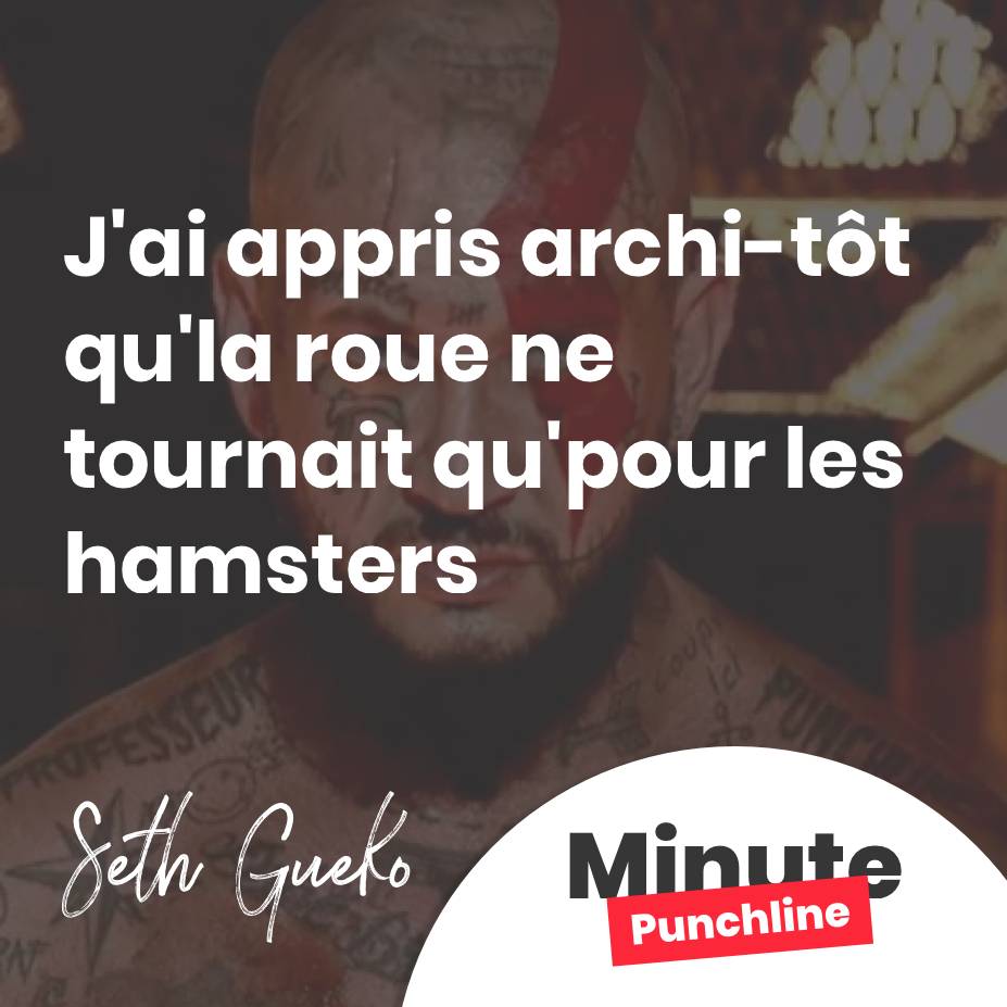 J’ai appris archi-tôt qu’la roue ne tournait qu’pour les hamsters